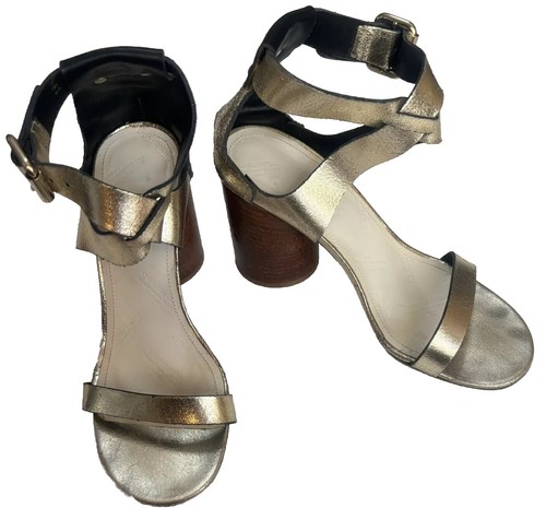 MAISON MARGIELA Sandali donna Maison Martin Margiela oro glitter cinturino alla caviglia tacco 38 5 7 5