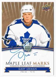 2017-18 UPPER DECK CENTENNIAL MARKS GARY LEEMAN TORONTO MAPLE LEAFS #MLM-GL - Picture 1 of 2