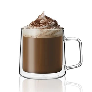 Double Wall Glass Coffee Mugs 15.2oz450mlLarge Clear Insulated Glass Espresso... - Picture 1 of 8