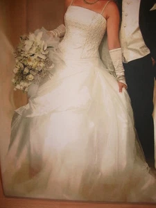 Hochzeitskleid /Brautkleid,Glänzendsteine mit Tasche, Schaal, Handschuh Größe 38 - Bild 1 von 12
