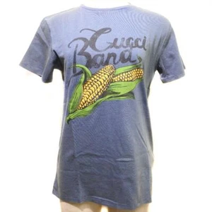 GUCCI Authentic Logo Corn Short Sleeve T-shirt Cotton Blue Kids Size 12 Unisex - Picture 1 of 6