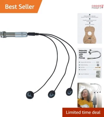 Pastilla de guitarra piezoacústica pasiva cerámica hecha en Alemania amplificador de 3 elementos Foto 1 de 4