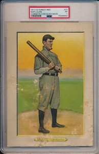 T3 TURKEY RED #23 NAP LAJOIE, CHECKLIST BACK - PSA 1 PR (SVSC)-FRESHLY GRADED!