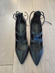 Saks Fifth Avenue Caitlyn Too taglia 8 décolleté stringate in pelle nera, a punta - Foto 1 di 4