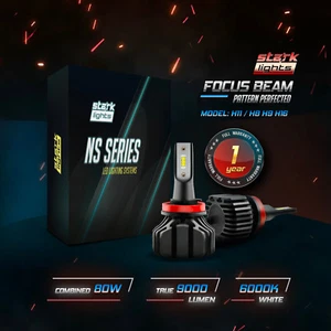 Stark NS 80W 9000LM Perfect Beam Fanless LED Kit White Headlight Bulbs - H11 - Picture 1 of 9