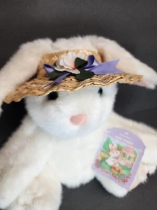 Hallmark HEIDI Rabbit Easter StrawHat White Soft Bunny Spring Stuffed Plush 9” - Picture 1 of 17