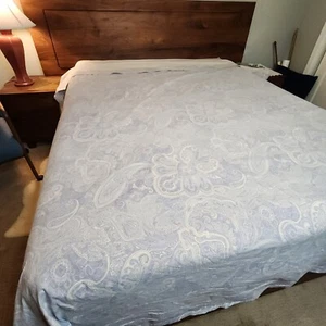 Lauren Ralph Lauren Light Blue Paisley King Size Flat Sheet and Fitted Set of 2 - Picture 1 of 15