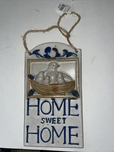 Wall plaque Ceramic Home Sweet Home Mamá Byrd and three chicks in the nest. - Picture 1 of 6