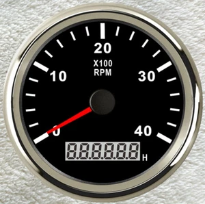 3-3/8" 85mm Tachometer 0-4000RPM Tacho For Gas or Diesel Engine Car Marine Black - Picture 1 of 6