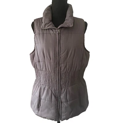 Outer Edge Puffer Vest Quilted Zip Up Gray Outer Wear Sleeveless Large - Image 1 of 4