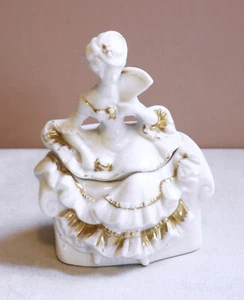 Coronet Germany antike Porzellan Kommode Schmuck Puppendose Schatulle, vergoldete Highlights - Bild 1 von 8