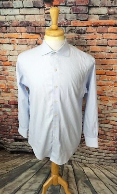Camicia elegante Brooks Brothers 1818 NON FERRO blu a quadri con bottoni REG FIT 15 33 - Immagine 1 di 4