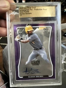 2020 Leaf Metal Draft Alerick Soularie “Clear Purple” Auto Proof 1/1 - Picture 1 of 2