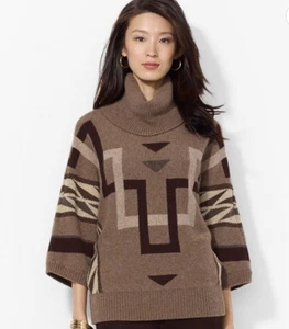 Ralph Lauren Southwestern Lambswool Blend Aztec Boho Pullover Small Top - Bild 1 von 11