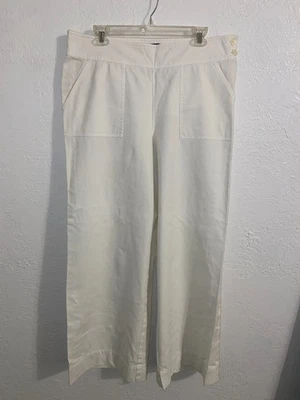 American Living 女式阔腿白色裤子,侧扣和拉链,尺寸 14 — 第 1/4 张图片