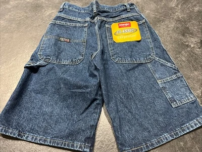 Pantalones Cortos Carpintero Wrangler Hero Niños 16 Denim Lavado Medio Doble Regla Bolsillo Foto 1 de 4