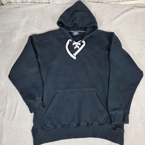 J America Hoodie Mens XL Lace Up Pullover Sweatshirt Kangaroo Pocket Casual Warm - Picture 1 of 9