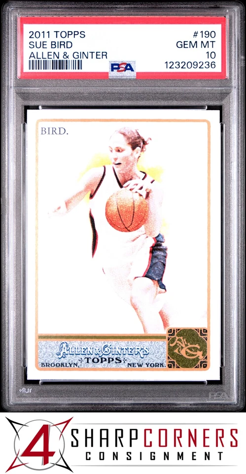 2011 TOPPS ALLEN & GINTER #190 SUE BIRD HOF PSA 10 - Image 1 of 3