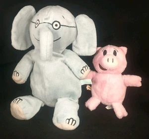Mo Willems Elephant and Piggie plush stuffed animal pair 10" 6" Yottoy set - Picture 1 of 8