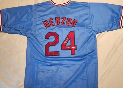 Whitey Herzog signed Custom Jersey autograph certified size XL - Image 1 of 2