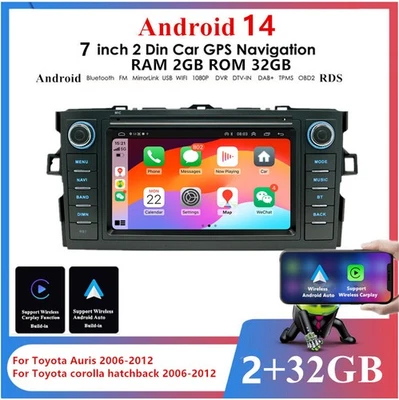 7'' Stereo Radio GPS Navi For Toyota Auris 2006-2012 Corolla Hatchback 2006-2012 - Image 1 of 4