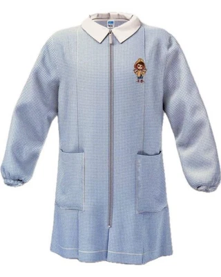 Grembiule asilo con zip da bambino Siggi celeste - Immagine 1 di 3