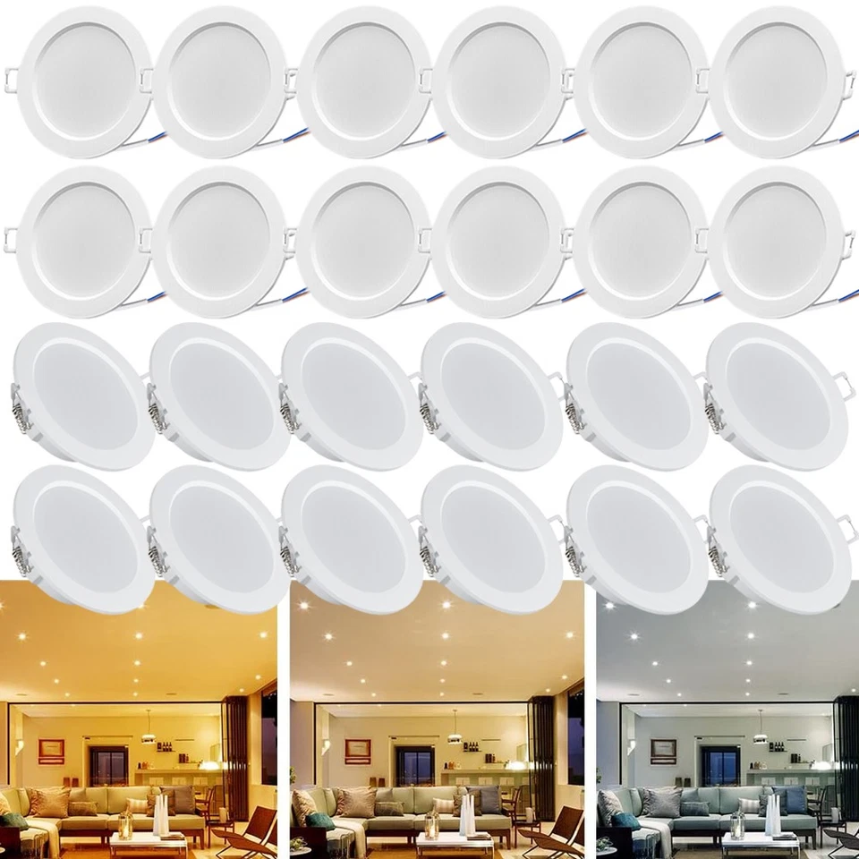 LED Einbaustrahler 4W 6W Decken Leuchte Flach Strahler Dimmbar 230V Einbau Spot - Bild 1 von 4