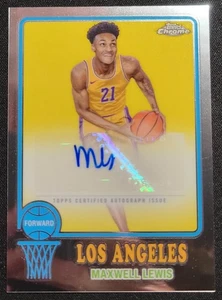 MAXWELL LEWIS 2024-25 TOPPS CHROME 1973 AUTO #73TA-ML LOS ANGELES LAKERS - Picture 1 of 2