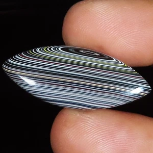 6.15 Cts Fordite Detroit Agate Marquise Cabochon Rare Gemstone 13x33x3 mm BR138 - Picture 1 of 7