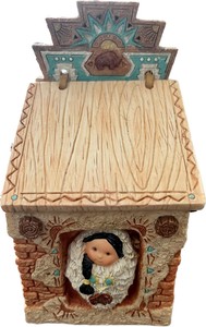 Friends Of The Feather Enesco 1996 Adobe Trinket Box House Hut Wall Decor