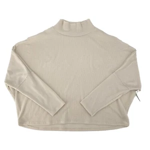 Suéter corto tejido acanalado marfil cuello falso Abound para mujer talla XL NUEVO CON ETIQUETAS - Imagen 1 de 9