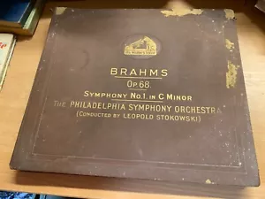 ANTIQUE/VINTAGE HMV BRAHMS SYMPHONY 1 IN C MINOR OP.68 - 5 x 78rpm RECORDS (EV5) - Picture 1 of 9
