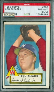 1952 TOPPS # 306 LOU SLEATER PACK FRESH  PSA 8   MAC SPOTLESS  * - Picture 1 of 4