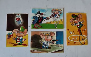QUATTRO FIGURINE ALBUM IL VOSTRO AMICO TOPO GIGIO - PAVESI 1967 - Picture 1 of 9