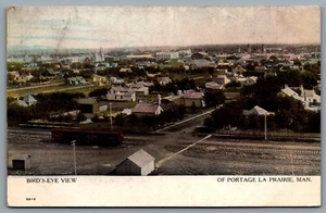 Postcard Portage La Prairie Manitoba c1909 Birds Eye View CDS Duplex Cancel - Picture 1 of 2
