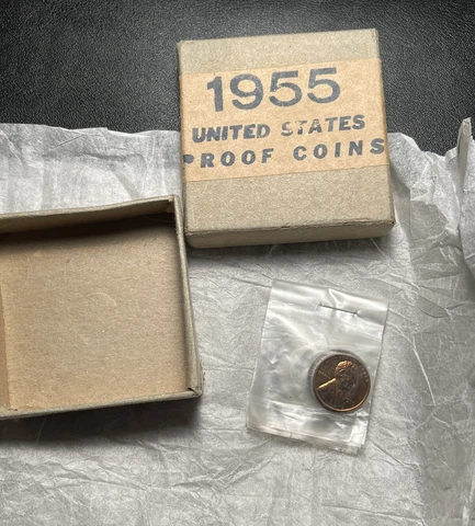 1955 Proof Set In Original Box With Tissue Cover