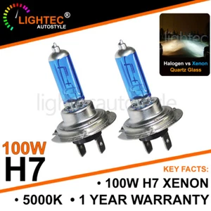 H7 100W HID WHITE XENON HALOGEN BULBS 12V PLASMA UPGRADE 5000K-6000K CHEVROLET - Picture 1 of 7
