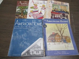 The American Home Magazine LOT 1932 1934 1938 5 VINTAGE ISSUES - Picture 1 of 10