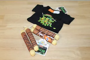 Build A Bear Teenage Mutant Ninja Turtles Black Shirt & Michel Nunchucks - Picture 1 of 1