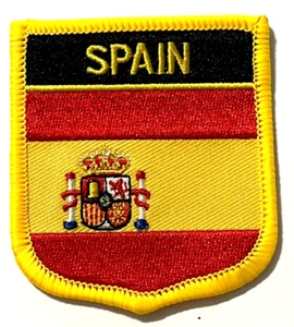 NEU BESTICKT SPANIEN LANDFLAGGE SCHILD AUFNÄHER - Bild 1 von 3