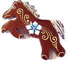 Magnet Aimant Cheval poney Bois Frigo Artisanal Animal horse Fleur wooden