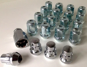 Set of 20 M12 x 1.5 19mm Hex Taper alloy wheel nuts lugs bolts inc locking locks - Picture 1 of 4