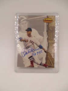 BOBBY DOERR 1994 TED WILLIAMS  CARD AUTOGRAPHED SIGNED #3 RED SOX HOF 86 ins