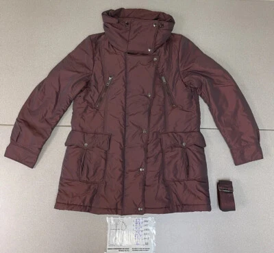 AUTHENTIC BURBERRY BRIT PURPLE PLUM DOWN HOODED JACKET SIZE Large - Image 1 of 4