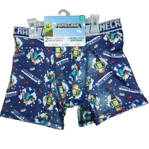 Minecraft Athletic Boxer Briefs Action Underwear 2pc Boys size 10 NEW Wicking - Picture 1 of 6