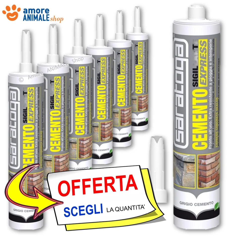 Saratoga CEMENTO SIGILLANTE Express 310ml → 1/ 6 pz PRONTO USO Extra Resistente