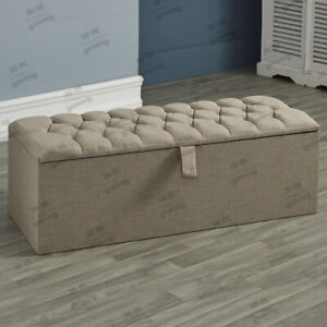 Large Chesterfield Blanket Box Ottoman Storage Box Upholstered Bench Stool Trunk