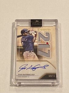 Ivan Rodriguez 2020 Topps Luminaries Jersey Patch Auto /15 Autograph Rangers