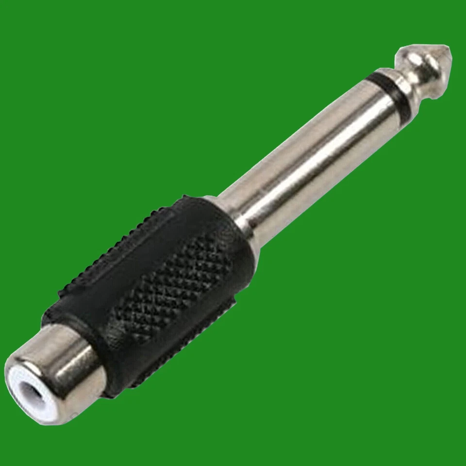 1x RCA Female Plug to 6.5mm Male Jack Mono Audio Adaptor Converter, Phono A/V - Image 1 of 1