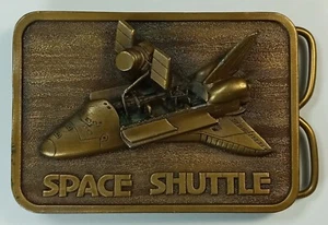 The Buckle Connection - SPACE SHUTTLE & Satellite - Vintage Messing Gürtelschnalle - Bild 1 von 8